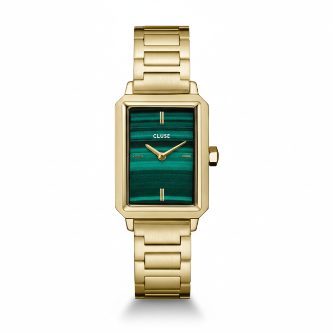 CLUSE - Montre Fluette en acier, verte et dorée