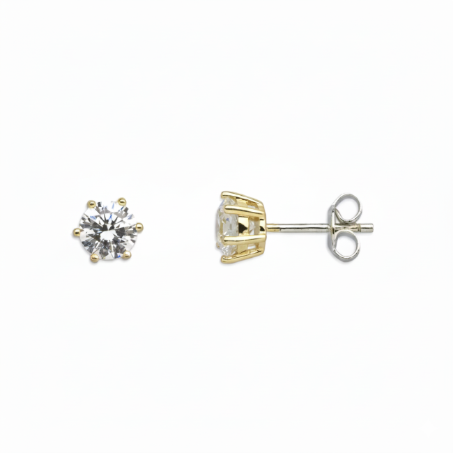 XENOX - Boucle d'oreille KRAPPE, argent sterling 925, plaqué or 18 carats