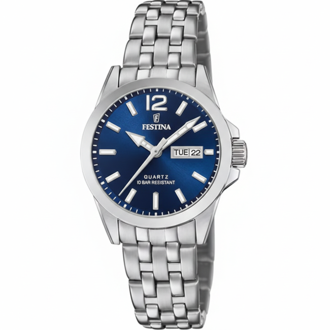 FESTINA - Classics bleu, bracelet en acier