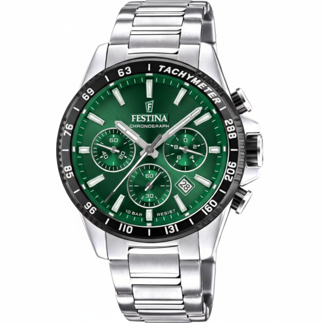 FESTINA - Timeless Chrono Argent / Vert