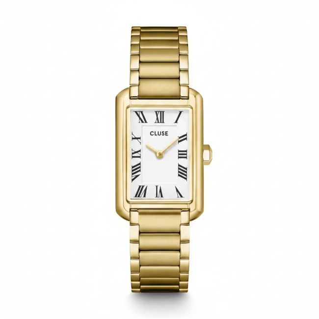 CLUSE - Montre Belisenna Acier, Blanc, Couleur or