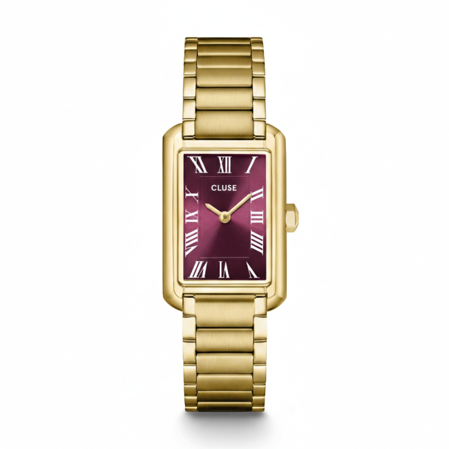 CLUSE - Montre Belisenna Acier, Bordeaux, Or