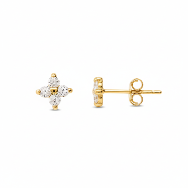 XENOX - Boucles d'oreilles fines, or jaune 375/-