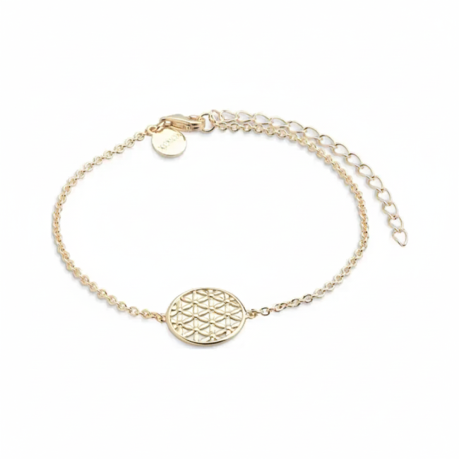 XENOX - Bracelet Fleur de Vie en argent sterling 925, plaqué or 18 carats