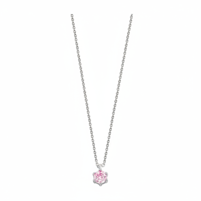 XENOX - Collier Éclat de Rose en argent sterling 925
