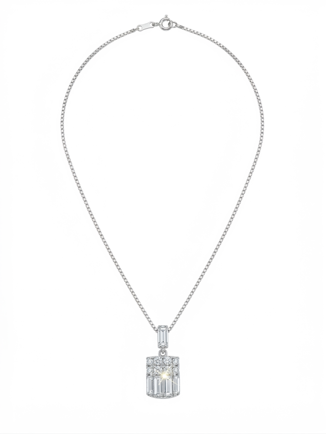 Saint-Yves - Collier Pendentif Éclat Géométrique Blanc