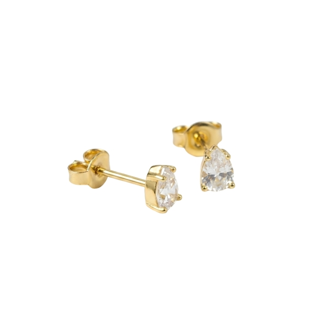 Saint-Yves - Boucle d'oreille - Goutte - Argent 925 Argent 925 plaqué or