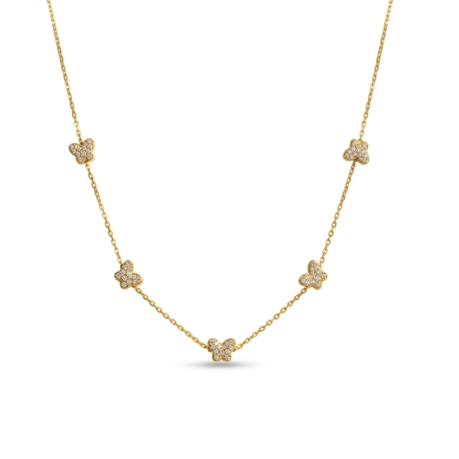 Saint-Yves - Collier Papillon - Argent 925 plaqué or